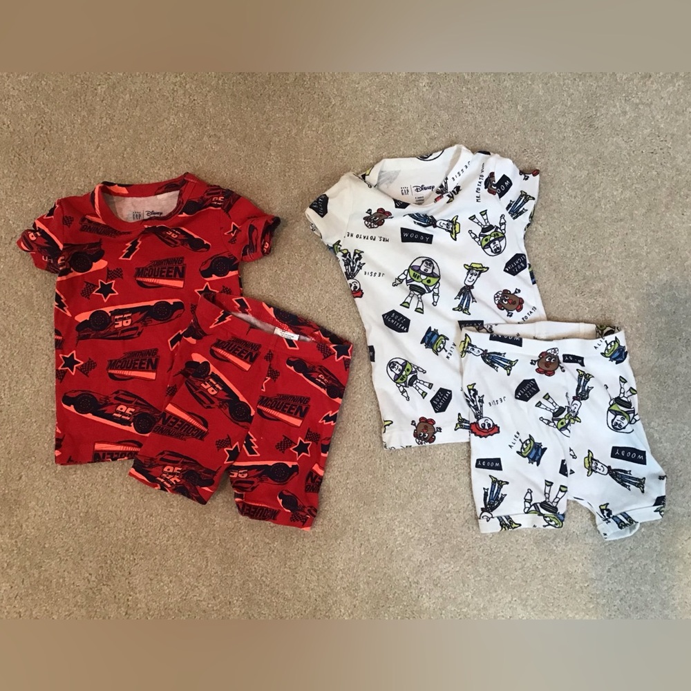 Baby Gap Disney organic cotton pajamas (two sets), size 18-24 and 2T